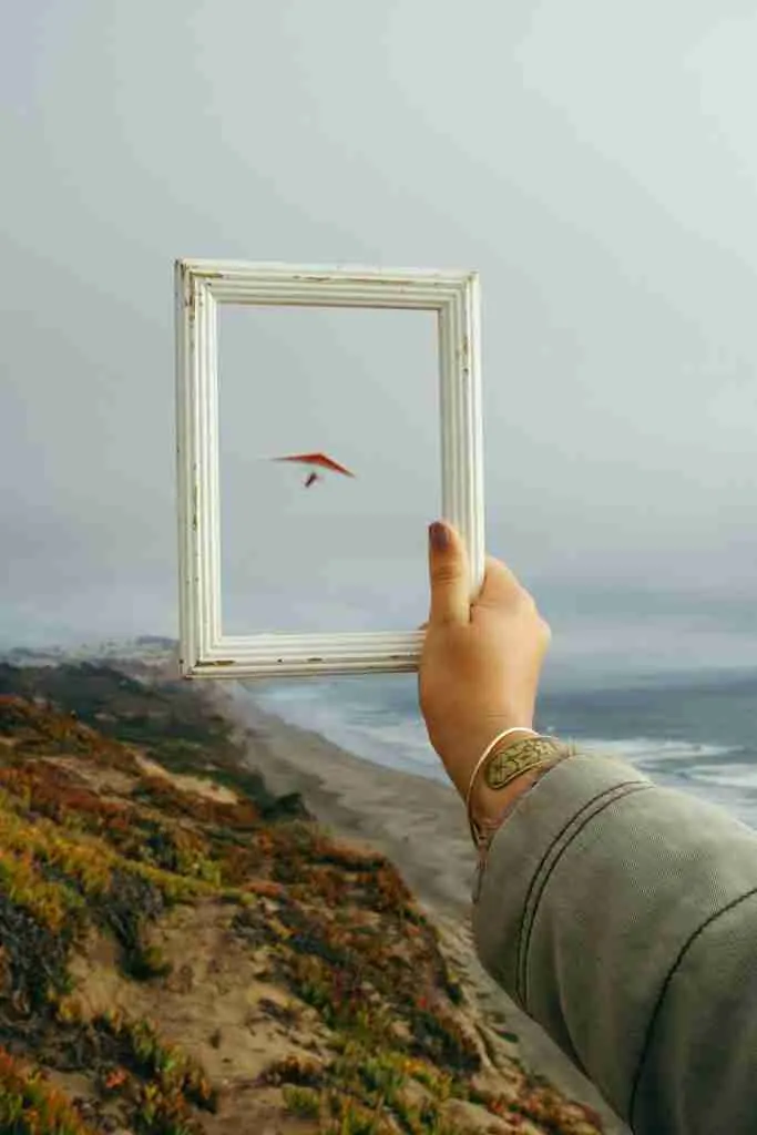 Money stress is killing me. Picture frame with a kite flying in it. 