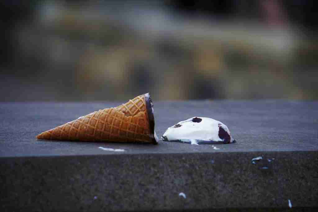 common money mistakes to avoid. Fallen ice cream 