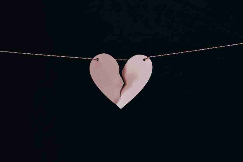 starting over with nothing after divorce
ripped heart on a washing line