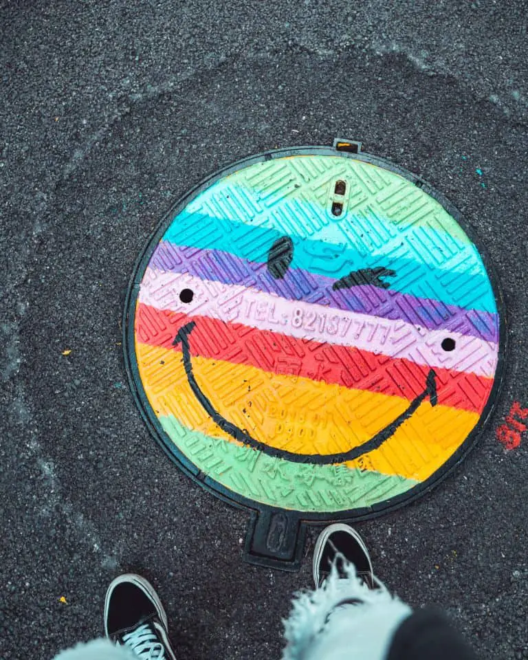 what is important in life money or happiness
Smiling manhole cover